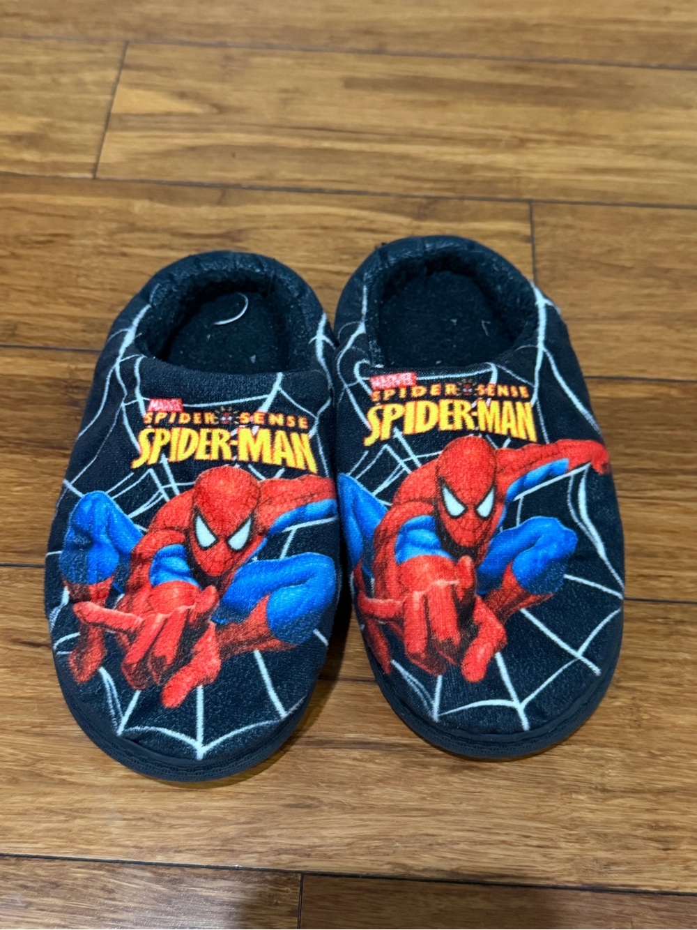 Marvel Spider-Man Kids Black & Red One-Piece Slippers 13 size